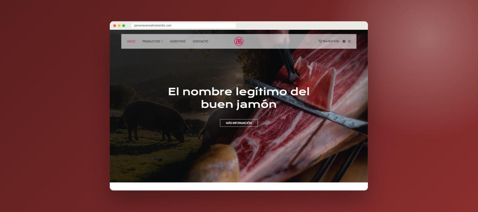 Web de Jamones Anselmo Benito: página de inicio vista en escritorio