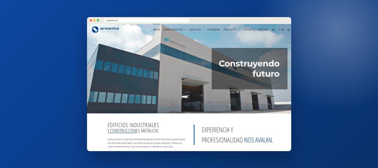 Web de Ansema: página de inicio vista en escritorio