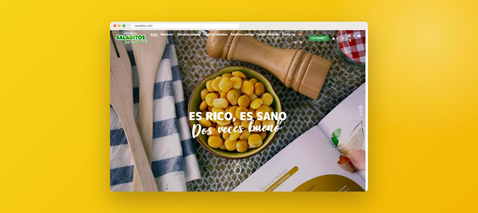 Web de Saladitos: página de inicio vista en escritorio